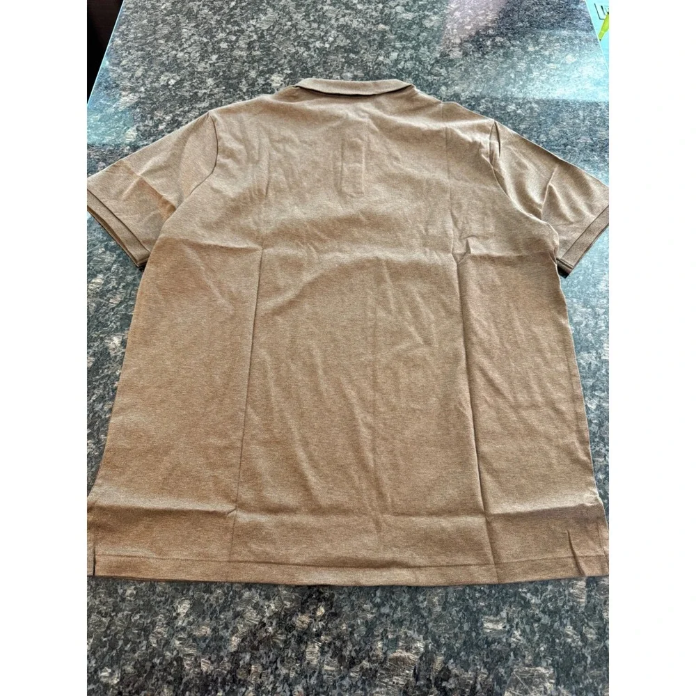 Polo Ralph Lauren Mens Classic Fit‎ Short Sleeve Polo Shirt Brown Heather Large